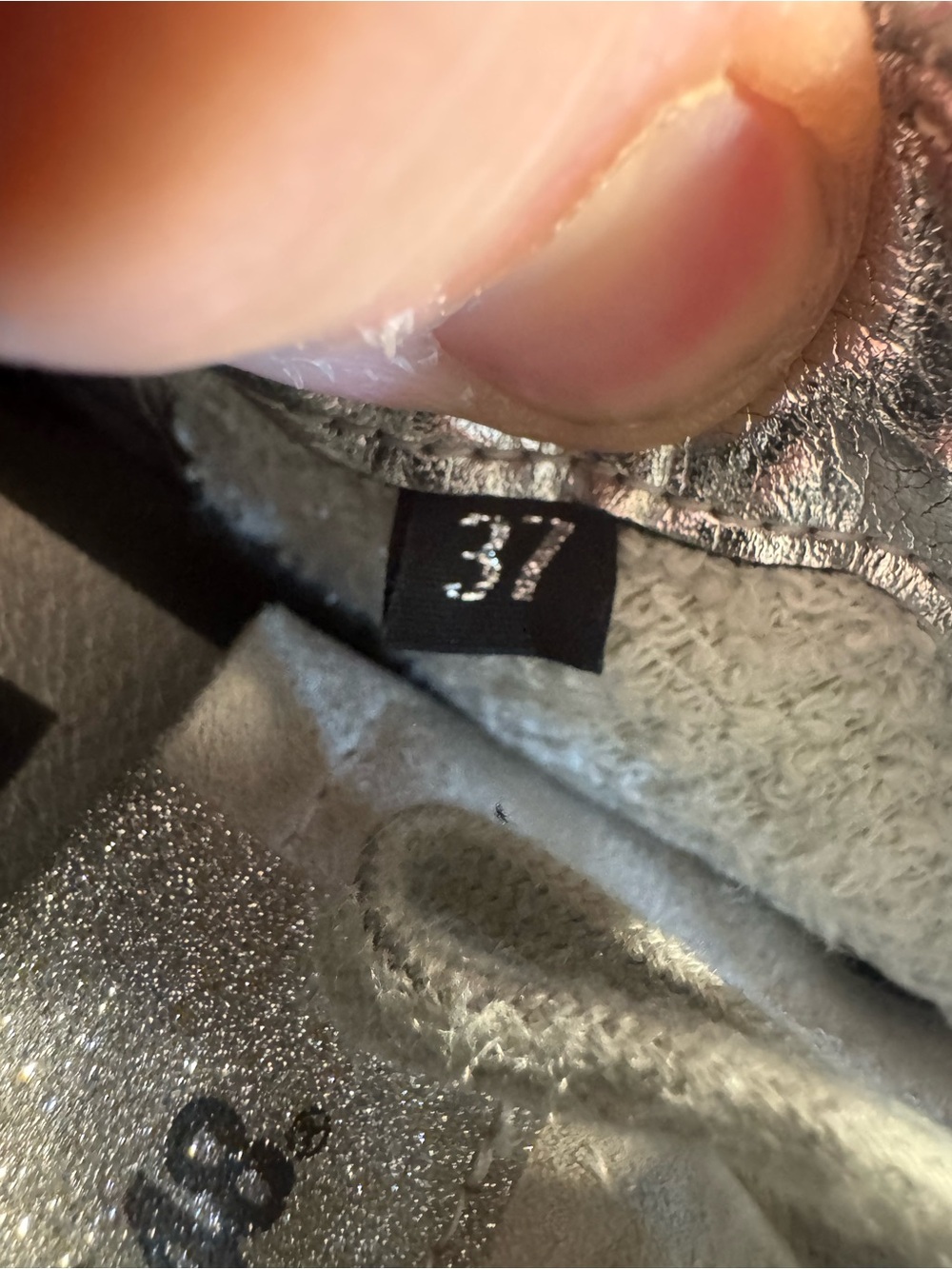 P448 John Leather Low Top Sneakers Made in Italy Glitter Gray Size 37 US 6.5 - Picture 7 of 7